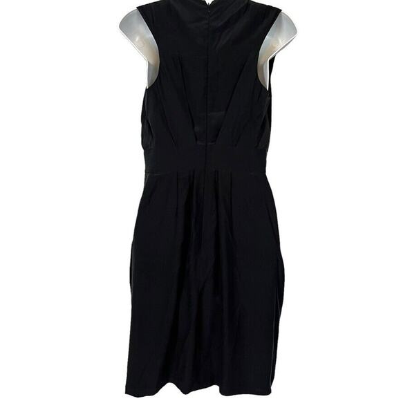 Kenneth Cole New York Womens Black Pleated V-Neck Silk Dress Pockets Mini sz 0 - Picture 14 of 16